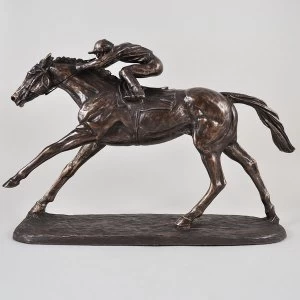 Image of Horse Racing On The Flat by Harriet Glen Cold Cast Bronze Sculpture 22cm