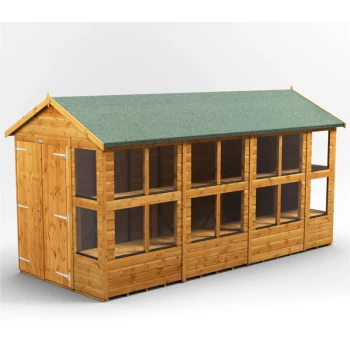 Image of 14x6 Power Apex Potting Shed Double Doors - Brown