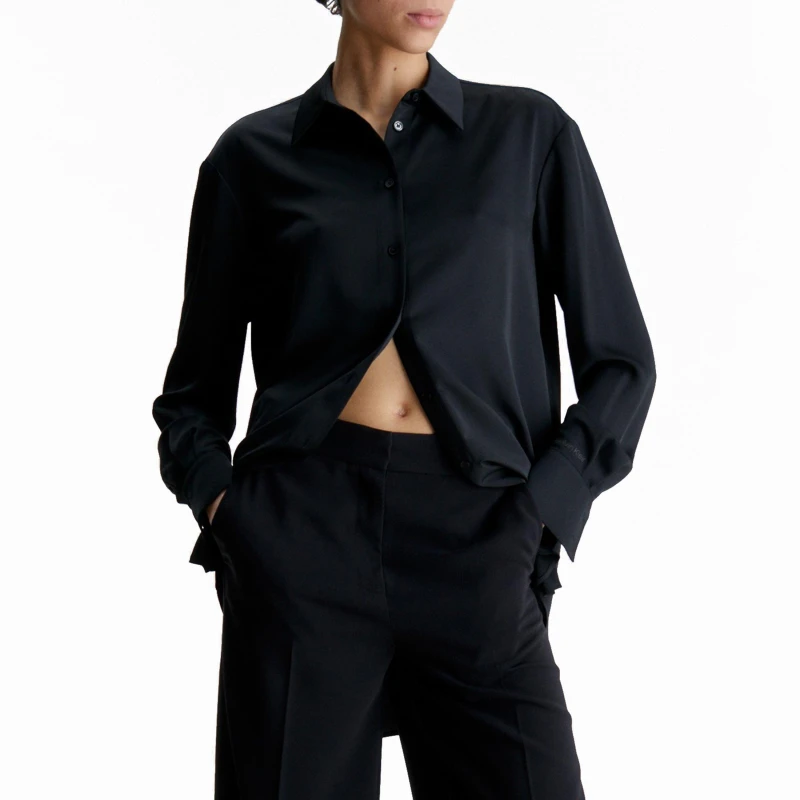 Image of CALVIN KLEIN Cdc Relaxed Blouse - Black 8