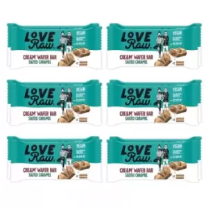 Image of Love Raw Vegan Cream Fill Wafer Bar Salted Caramel - 45g x 12