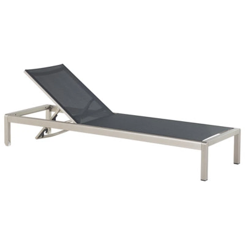 Image of Beliani Sun Lounger Fossato Reclining Metal Black