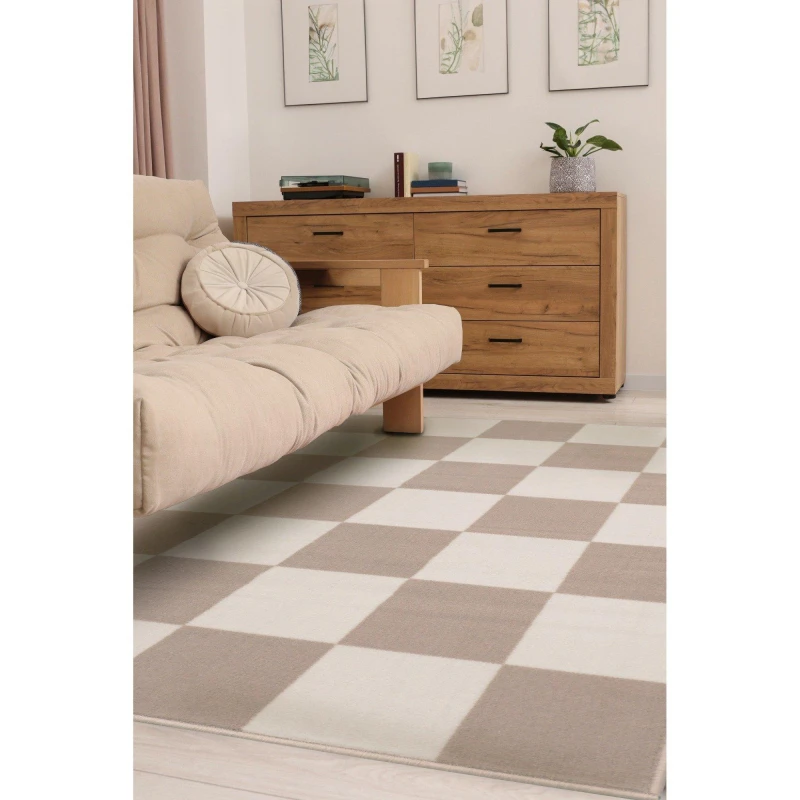 Image of Homemaker Maestro Chequerboard Rug Natural 120X160 WB73314