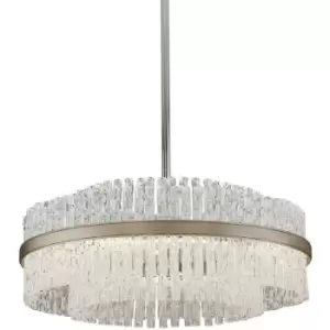 Image of Chime 8 Light Pendant Silver Leaf Polished Stainless, Glass