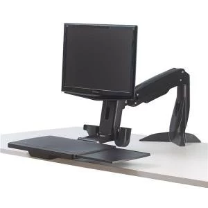 Image of Fellowes Easy Glide Sit Stand Work Platform with Repositionable Tray