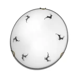 Image of Kolarz NONNA - Cottage Style Glass Patterned Flush Ceiling Lamp Antique Brass, 1x E27