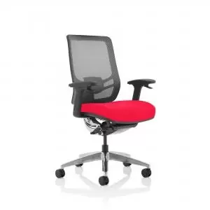 Image of Ergo Click Bespoke Fabric Seat Bergamot Cherry Black Mesh Back