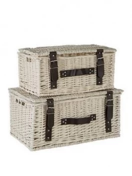 Image of Premier Housewares Set Of 2 White Willow Baskets