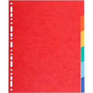 Image of Exacompta Dividers 2106E A4+ Assorted 6 Part 220gsm Recycled Board Pack of 50