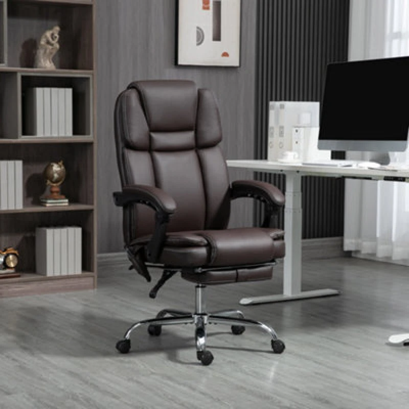 Image of Vinsetto Massage Office Chair - PU Leather High Back Recliner - Dark brown TJ Hughes 5063603022737
