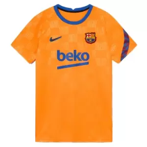 Image of 2021-2022 Barcelona Pre-Match Jersey (Orange)