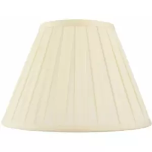 Image of Loops - 14' Tapered Drum Lamp Shade Cream Box Pleated Fabric Cover Classic & Elegant