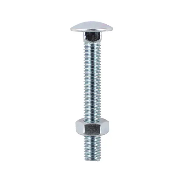 Image of Coach Bolts and Nut Zinc Plated 08100CBP Size: M8