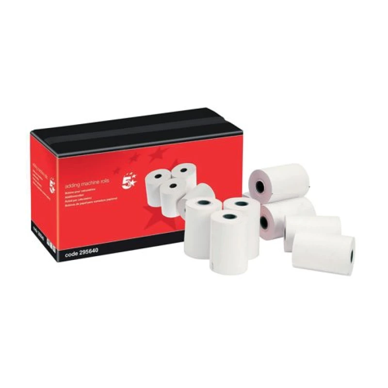 Image of 5 Star Office Adding Machine Paper Rolls 57mm x 24m White (20 Pack) 295640