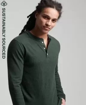 Image of Superdry Organic Cotton Long Sleeve Grandad Top