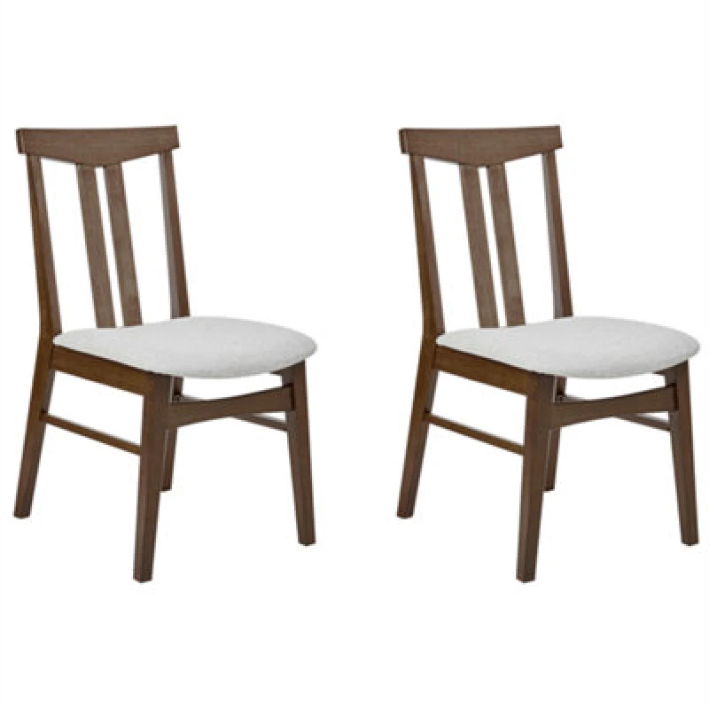 Image of Beliani Set Of 2 Dining Chairs Avalon Wood Light Grey