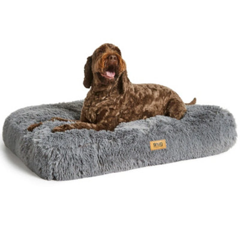 Image of Snug Snug Super Fluffy Grey Pet Bed-Large