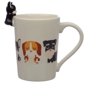 Image of Dog Squad French Bulldog on Handle Ceramic Mug