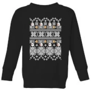 Image of Nintendo Super Mario Retro Boo Kids Christmas Sweatshirt - Black - 7-8 Years