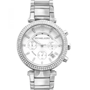 Image of Parker Silver Dial Stainless Steel Chronograph Ladies Watch 39 mm
