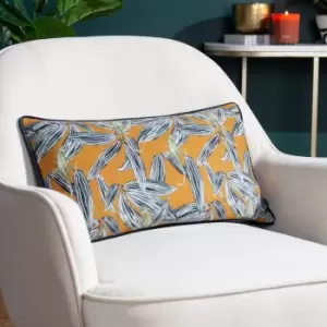 Image of Ebon Wilds Nkiru Cushion Saffron, Saffron / 30 x 50cm / Polyester Filled