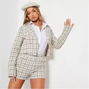 Image of I Saw It First Boucle Tweed Button Detail Shorts - Brown