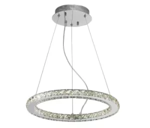 Image of Galaxy Ceiling Pendant Round Small 27W LED 4000K Polished Chrome, Crystal