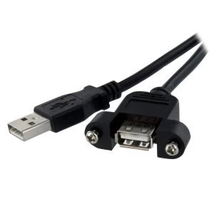 Image of 3 ft Panel Mount USB Cable A to A Female to Male