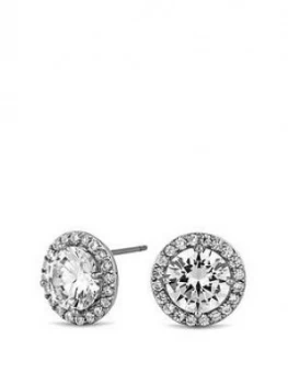 Image of Jon Richard Jon Richard Silver Cubic Zirconia Halo Stud Earring
