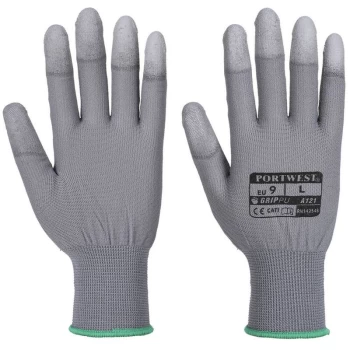 Image of Portwest - A121GRRS - sz S PU Fingertip Glove - Grey