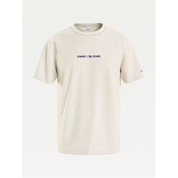 Image of Tommy Jeans Small Text T Shirt - Smooth Stone