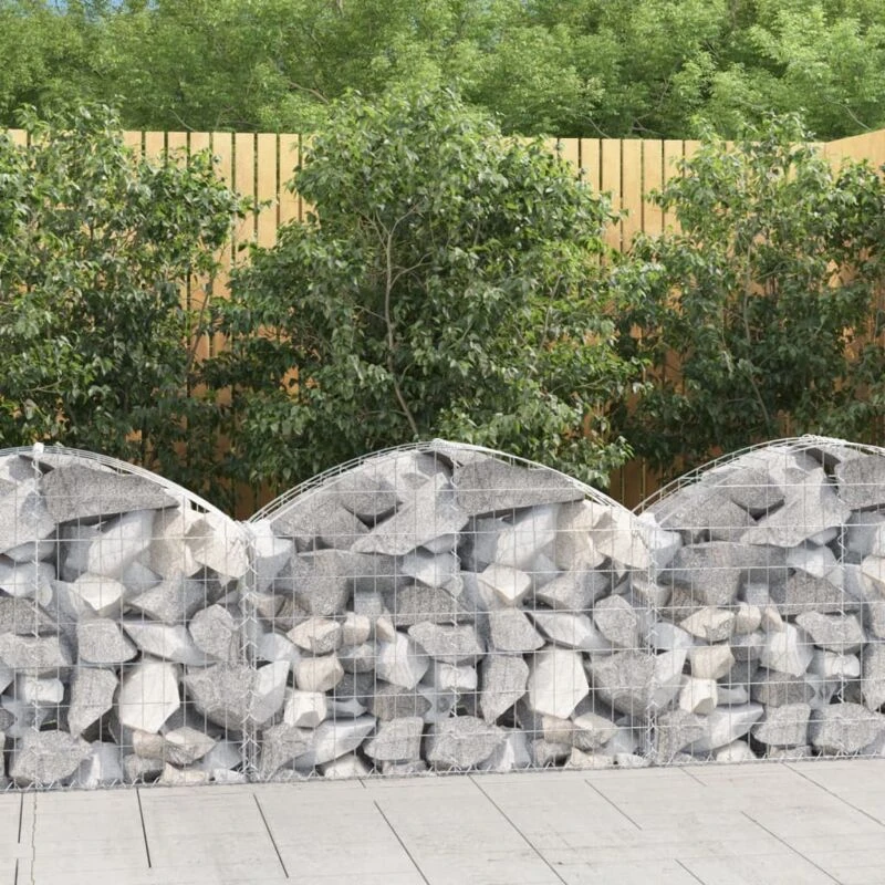 Image of VIDAXL Vidaxl - Arched Gabion Basket 100x30x60/80cm Galvanised Iron 8720845650865