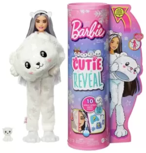Image of Barbie Cutie Reveal Snowflake Sparkle Polar Bear Doll - 30cm