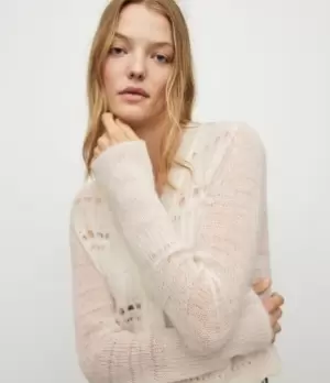 Image of AllSaints Womens Cole Cardigan, Chalk White, Size: M