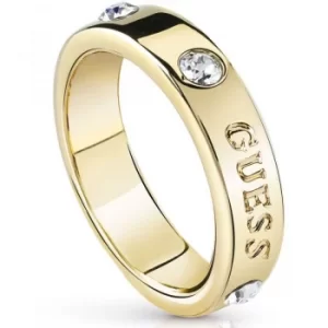 Image of Ladies Guess Gold Plated Hoops I Did It Again Ring Size N