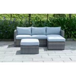 Image of Out & out Lima Outdoor Rattan Chaise Corner Lounge Set - 3 Seats