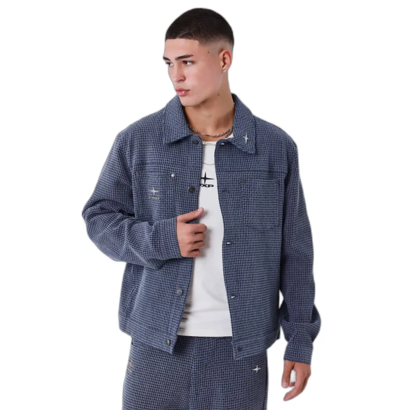 Image of Project X Paris Overshirt Project X Paris Honeycomb Bleu Male 2XL