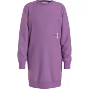 Image of Calvin Klein Jeans Monogram Off Placed Cn Hwk Dress - Purple
