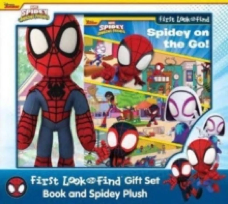 Image of Disney Junior Marvel Spidey and His Amazing Friends: Spidey on the Go! First Look and Find Book Box and Plush Gift Set Hardback