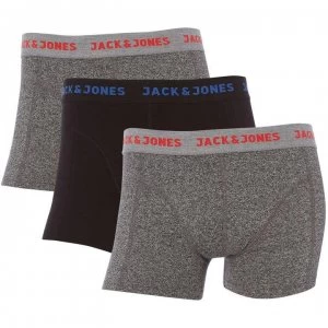 Image of Jack and Jones Jack 3 Pack Solid Twisted Waistband Boxers Set - Black