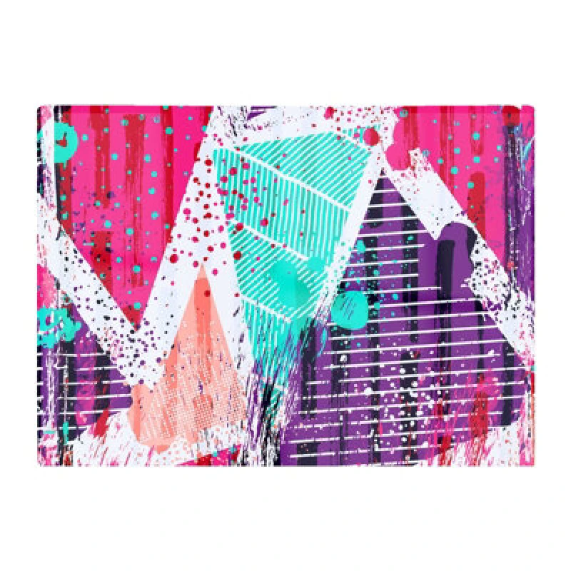 Image of Warren Reed Designer Shabby Geometric Pattern Glass Chopping Board
