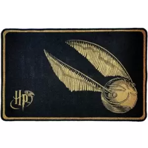 Image of Harry Potter Golden Snitch Scatter Rug (One Size) (Black/Gold) - Black/Gold