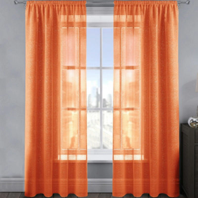 Image of Velosso Alessandria Sheer Voile Panel Slot Top in Orange Size: 137cm width x 229cm drop Orange Unisex 137cm width x 229cm drop