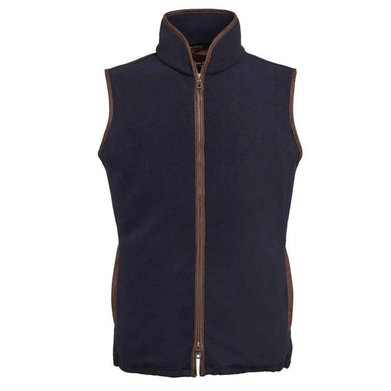 Image of Brook Taverner Brook Taverner Men Cincinatti Fleece Gilet in Navy Size: X-Small Navy XS Male 5063238657267