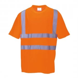 Image of Portwest Mens Hi Vis Class 2 Rail T Shirt RIS Orange XL