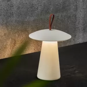 Image of Ara Outdoor Patio Terrace Aluminium Battery Powered Dimmable LED Light in White (H) 29.2cm