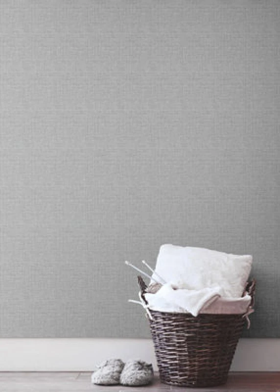 Image of Muriva Grey Texture Fabric Effect Patterned Wallpaper