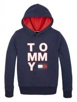 Image of Tommy Hilfiger Boys Multi Graphic Hoodie - Navy, Size 4 Years
