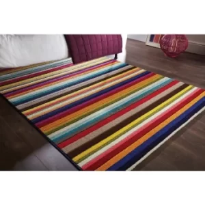 Image of Modern Quality Handcarved Geometric Design Multi Colour Soft Rug in 120x170cm (4'x5'6'') Tango