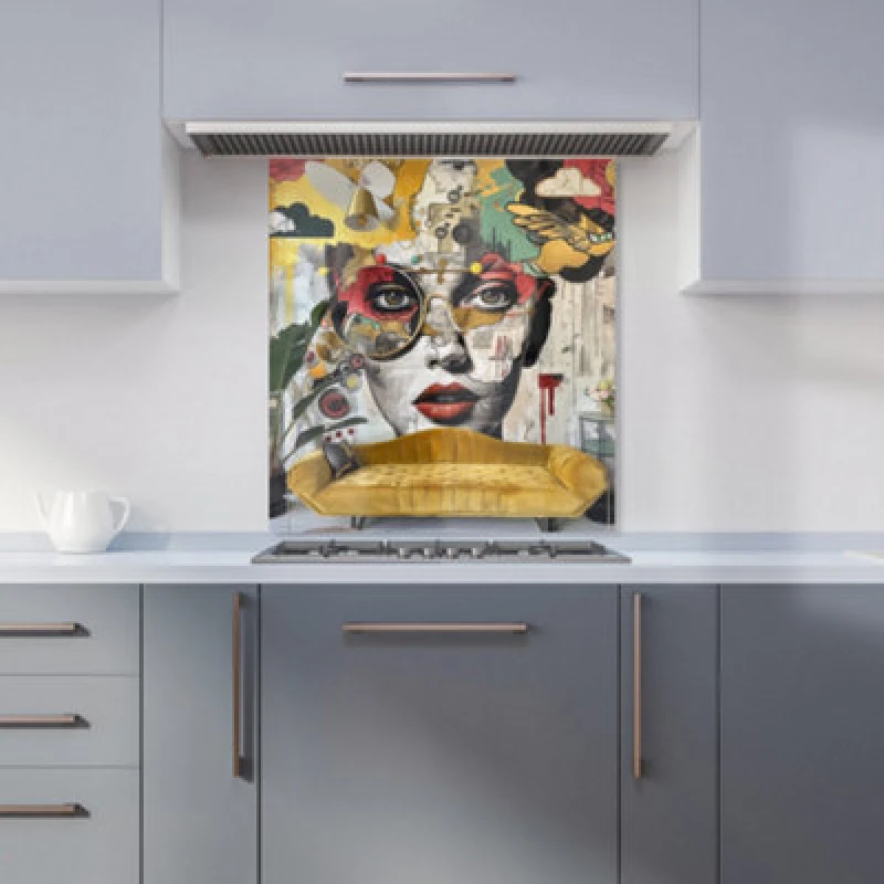 Image of Warren Reed - Designer Abstract Pink White Tea Towel Pink Unisex