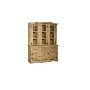 Image of Display Cabinet in Pine & Glass Doors - Corona